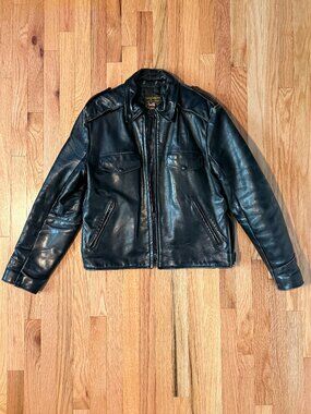 Vanson Leathers black leather police motorcycle jacket